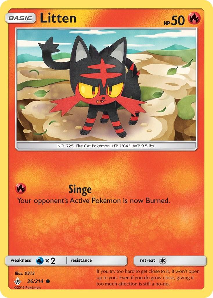 Litten #26 Pokemon Unbroken Bonds