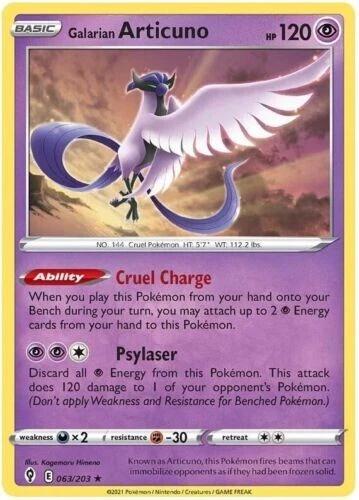 Galarian Articuno #63 Pokemon Evolving Skies