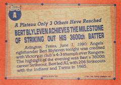 Rear | Bert Blyleven Baseball Cards 1990 Topps Box Panels Hand Cut