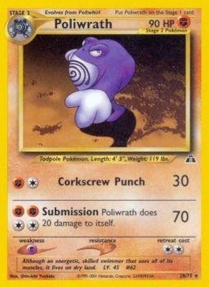 Poliwrath #28 Pokemon Neo Discovery