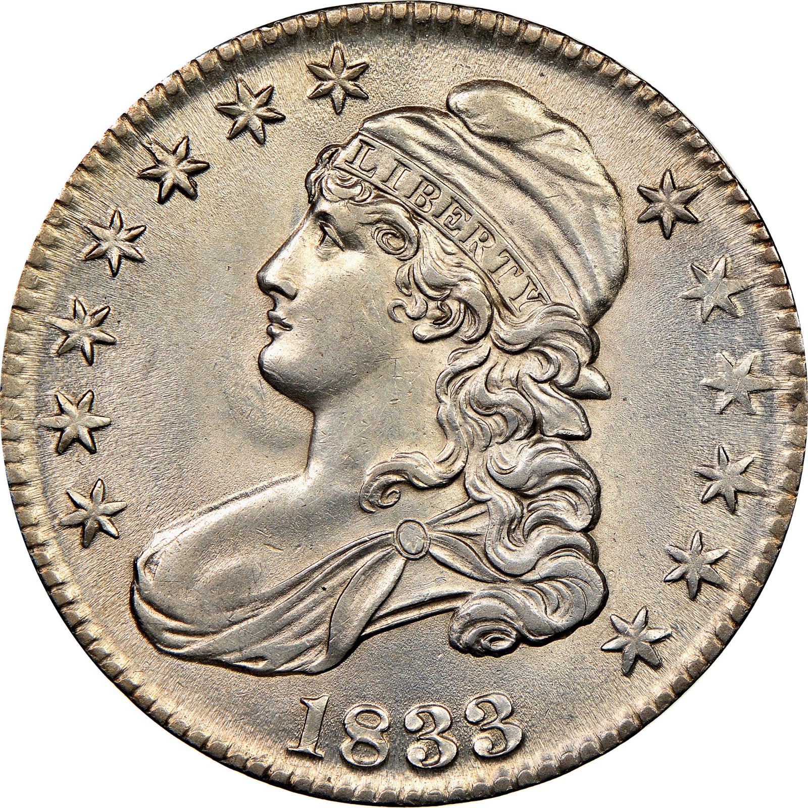 1833 Coins Capped Bust Half Dollar