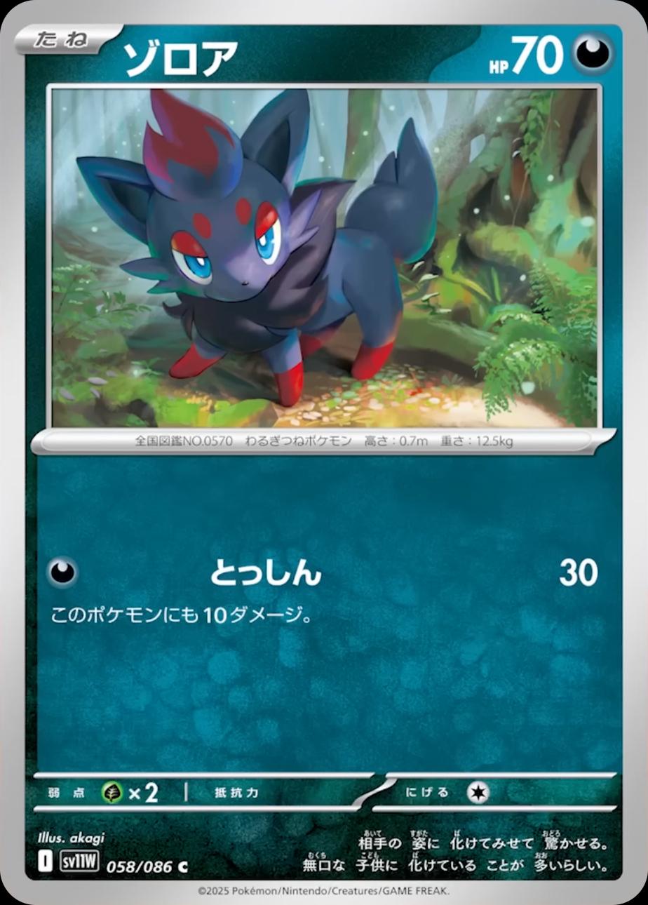Zorua #58 Pokemon Japanese White Flare