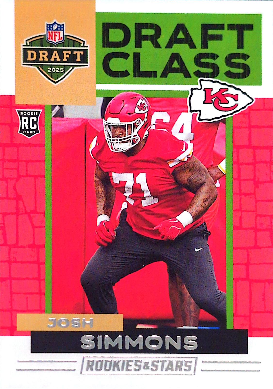 Josh Simmons #12 2025 Panini Rookies & Stars Football Draft Class