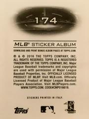 Rear | Nick Markakis Baseball Cards 2016 Topps MLB Sticker