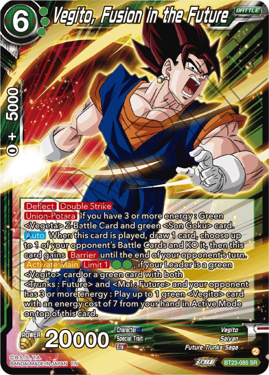 Vegito, Fusion in the Future BT23-085 Dragon Ball Super Perfect Combination