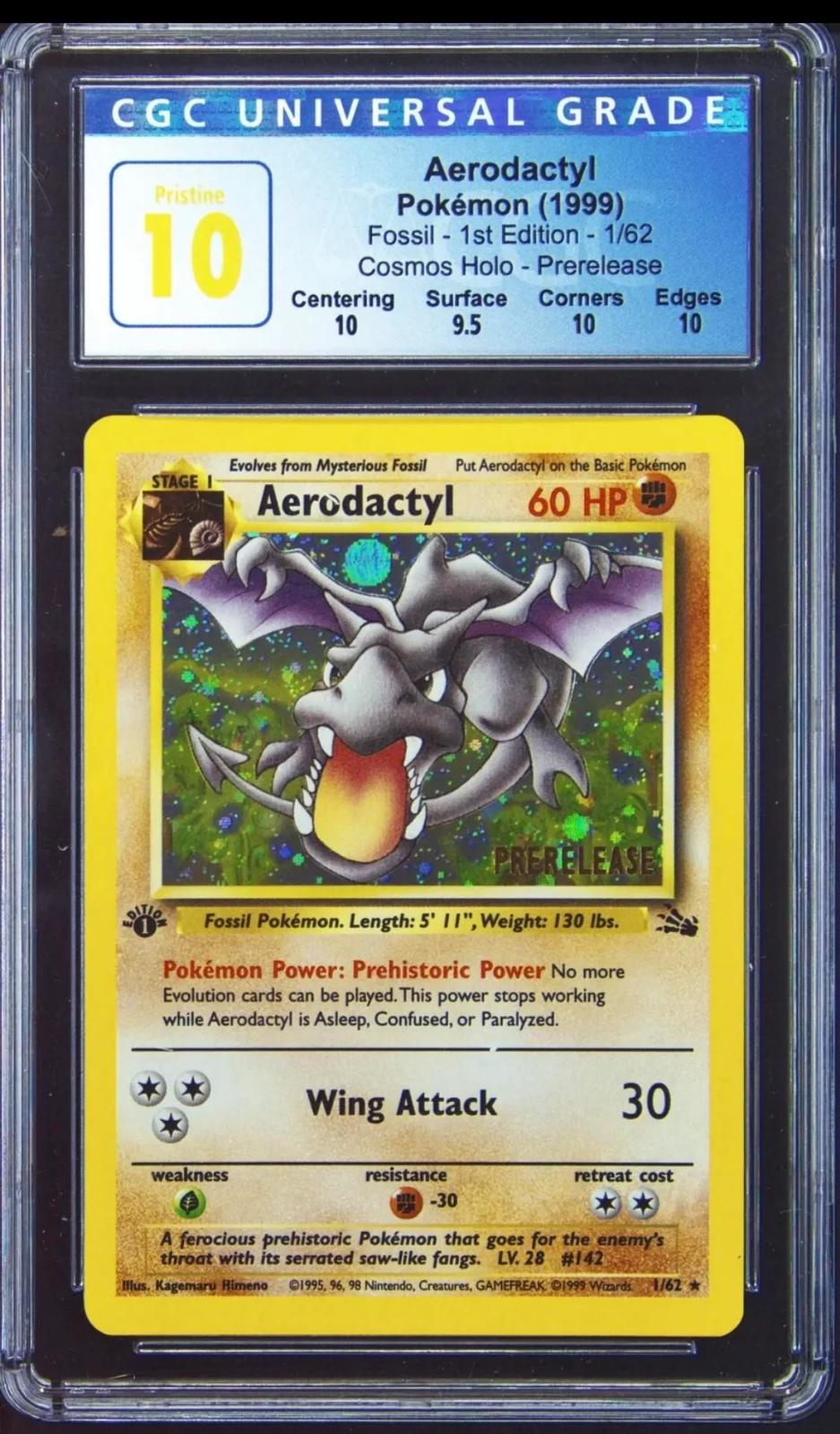 Aerodactyl [Gold Prerelease 1st Edition] #1 from Pokemon Fossil