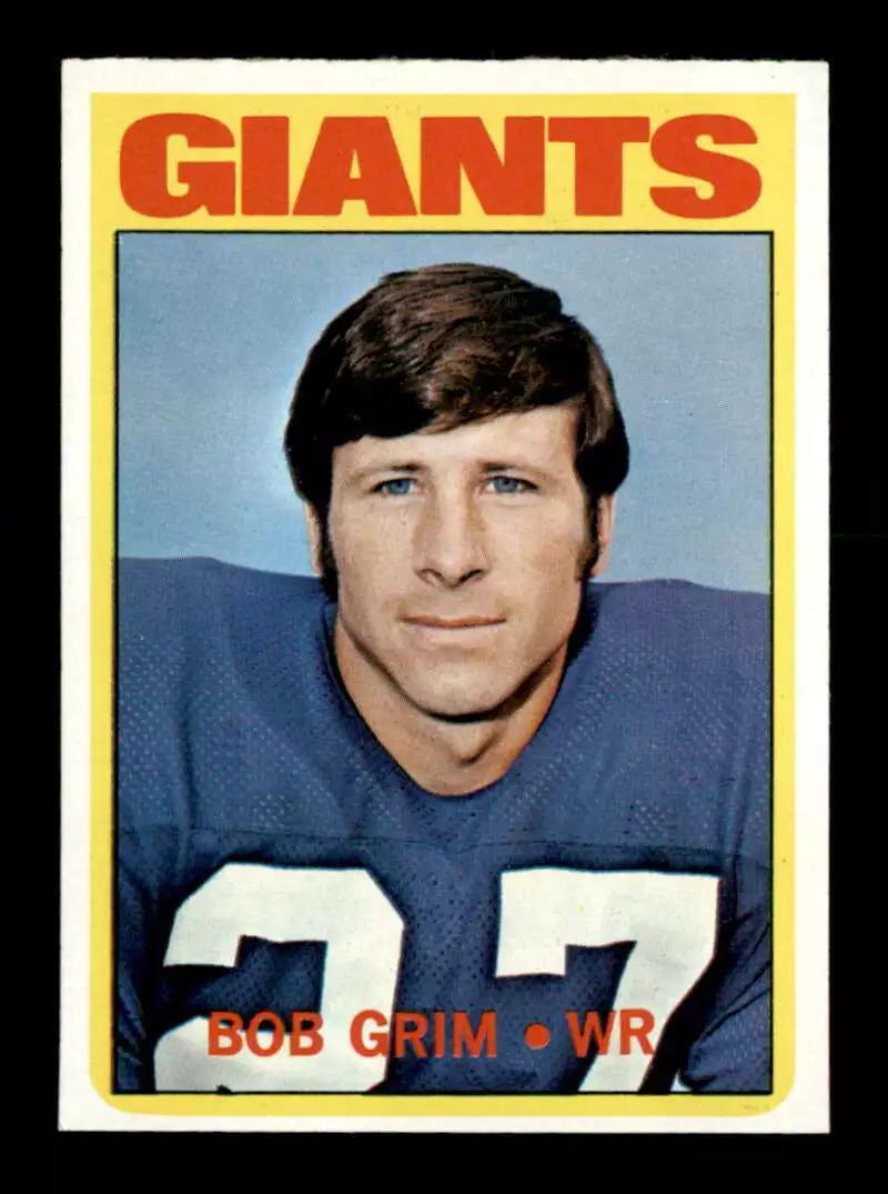 Bob Grim #76 Football Cards 1972 Topps