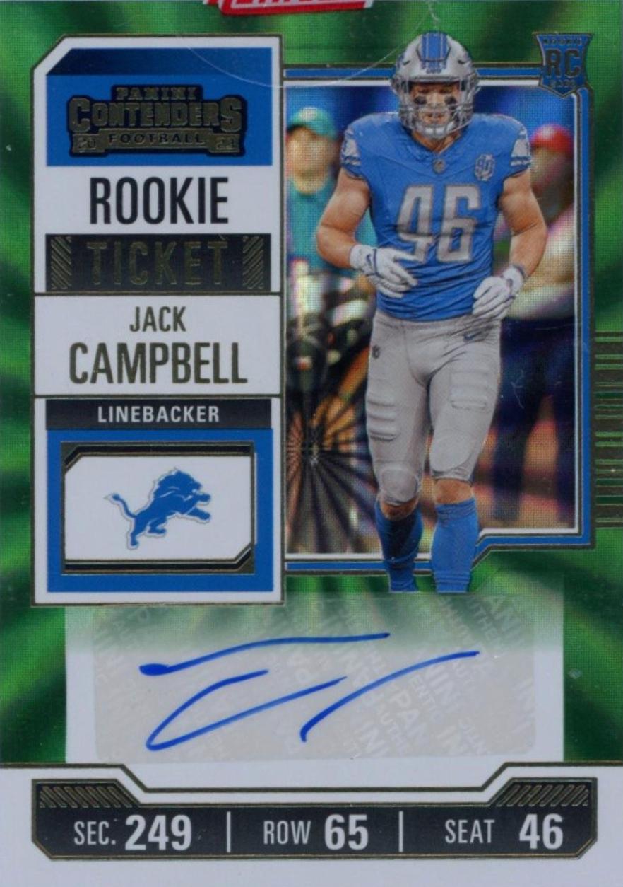 Jack Campbell [Green Laser Autograph] #241 Prices | 2023 Panini