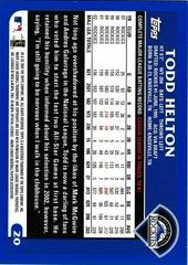 Back Of Card | Todd Helton Baseball Cards 2003 Topps