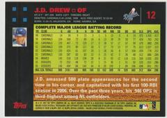 Reverse (Red Back) | J.D. Drew [Red Back] Baseball Cards 2007 Topps
