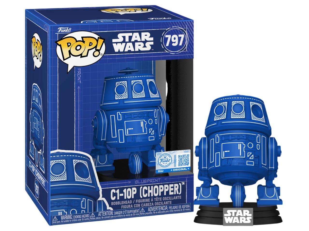 C1-10P #797 Star Wars Funko Pop Chopper Entertainment Earth exclusive box and figure