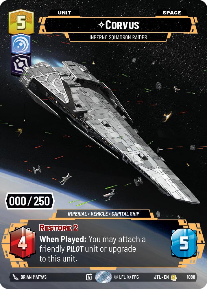 Corvus - Inferno Squadron Raider #1088 Star Wars Unlimited: Jump to Lightspeed