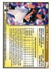Back Of Card | Bill Simas Baseball Cards 1999 Topps