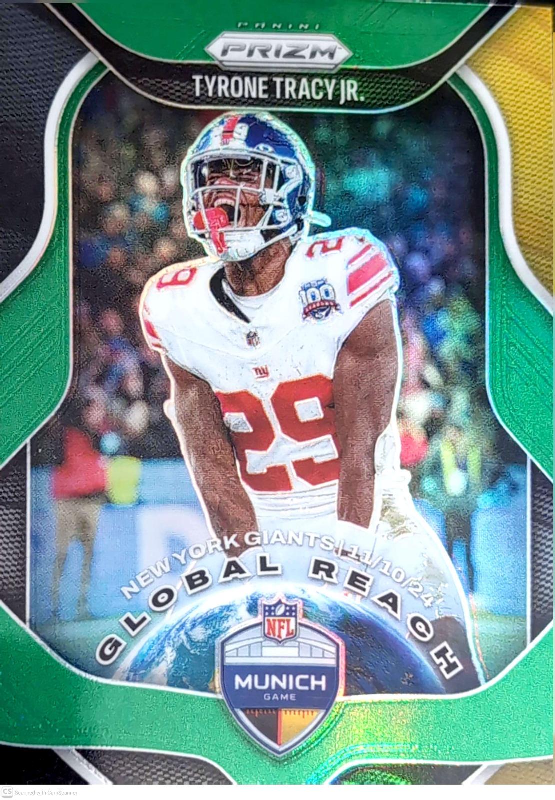 Tyrone Tracy Jr. [Green] #10 Prices | 2025 Panini Prizm Global