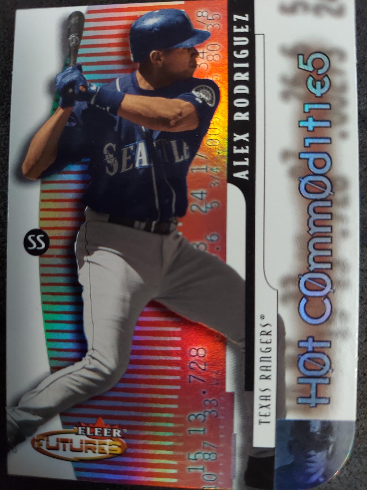 Alex Rodriguez #9HC Baseball Cards 2001 Fleer Futures Hot Commodities