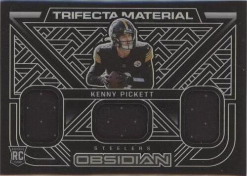 Kenny Pickett #TFM-KPI Football Cards 2022 Panini Obsidian Trifecta Material
