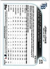 Back Of Card | Josh Lowe Baseball Cards 2022 Topps