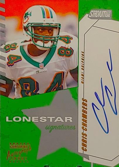 Chris Chambers #LS-CC Football Cards 2002 Stadium Club Lone Star Signatures