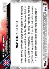 Back Of Card | Albert Almora, Baseball Cards 2016 Topps Update