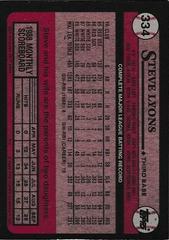 Back Of Card | Steve Lyons Baseball Cards 1989 Topps