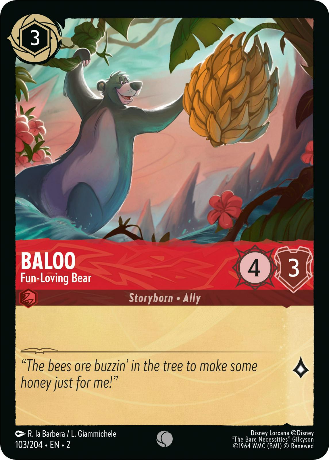 Baloo - Fun-Loving Bear #103 Lorcana Rise of the Floodborn