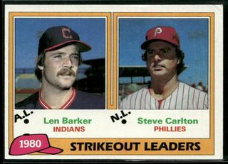 1980 Strikeout Leaders: Len Barker / Steve Carlton