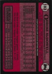 Back Of Card | Oddibe McDowell Baseball Cards 1989 Topps