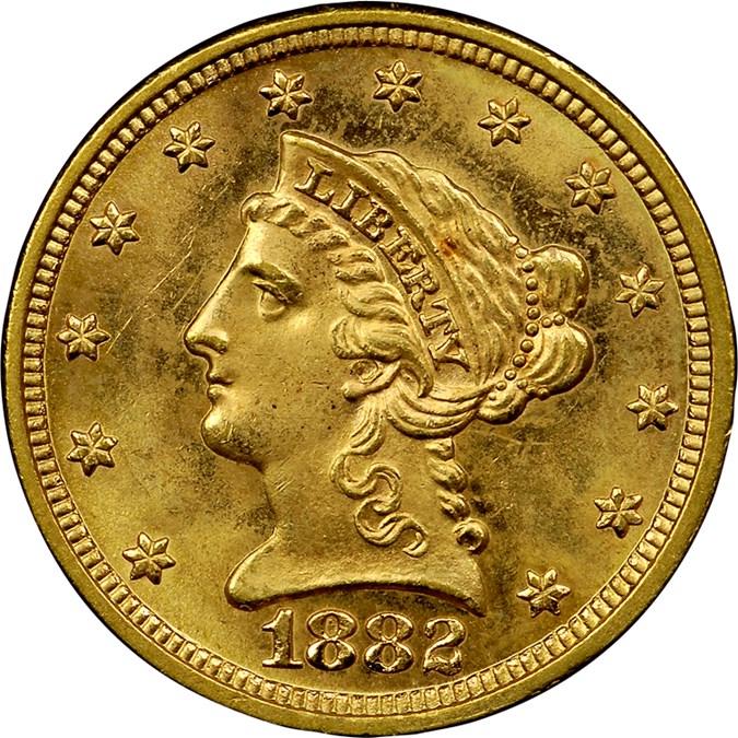 1882 Coins Liberty Head Quarter Eagle
