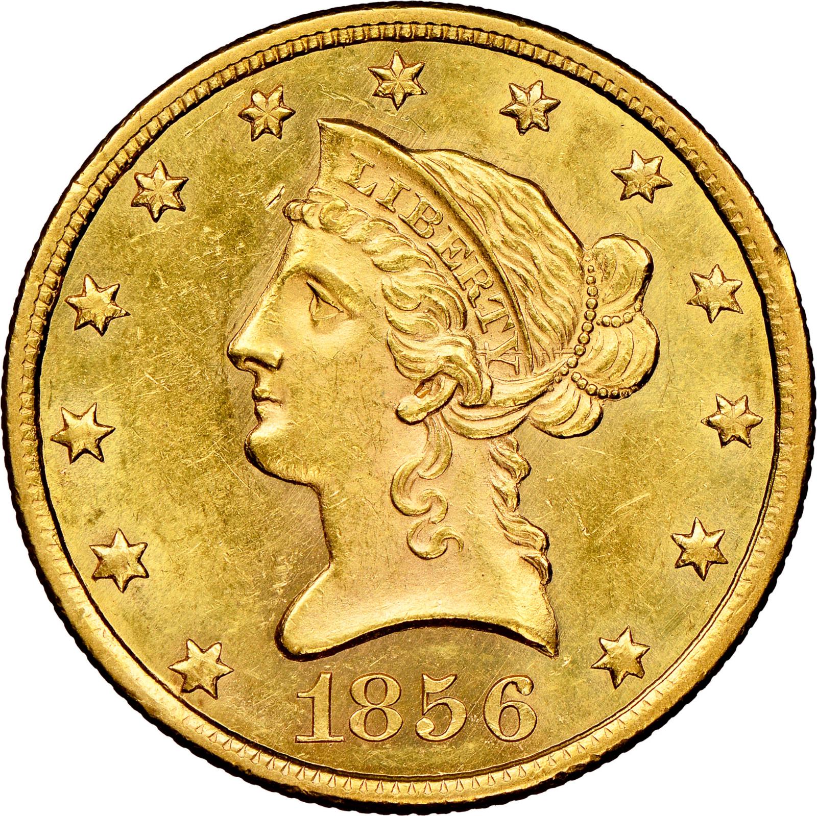 1856 Coins Liberty Head Gold Eagle