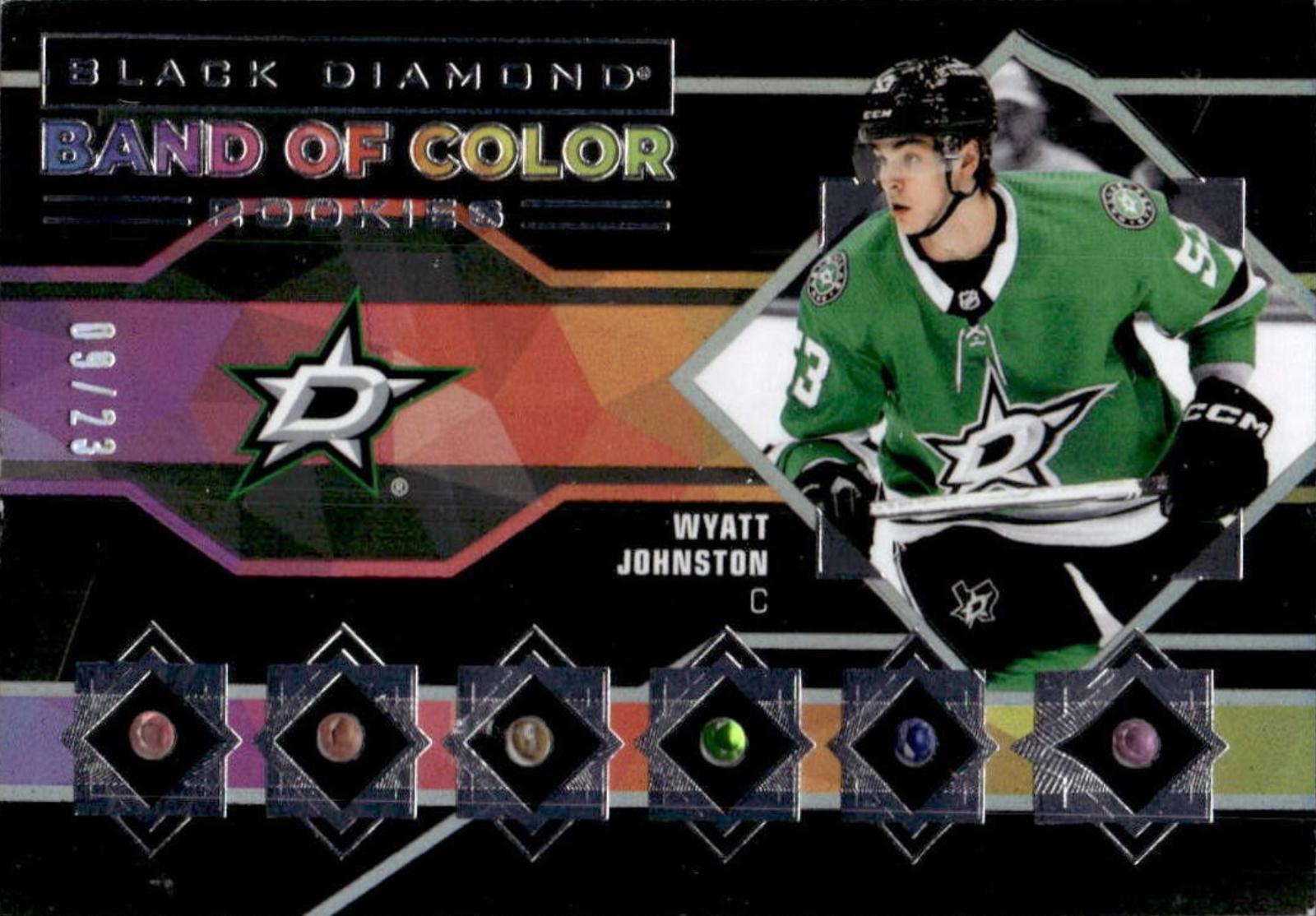 Wyatt Johnston #BCR-WJ Hockey Cards 2022 Upper Deck Black Diamond Band of Color Rookies