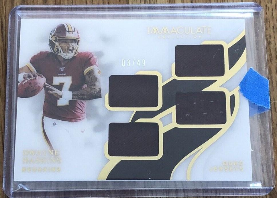 Dwayne Haskins #IQJ-2 Football Cards 2019 Panini Immacculate Collection Quad Jerseys