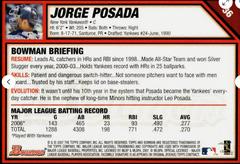 Backside | Jorge Posada Baseball Cards 2007 Bowman Chrome
