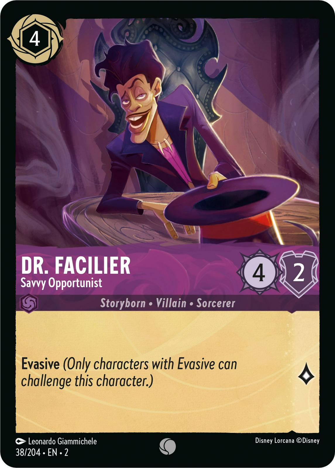 Dr. Facilier - Savvy Opportunist #38 Lorcana Rise of the Floodborn