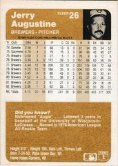 Back Of Card | Jerry Augustine Baseball Cards 1983 Fleer