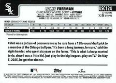 Back Of Card | Caleb Freeman Baseball Cards 2025 Topps Chrome Update