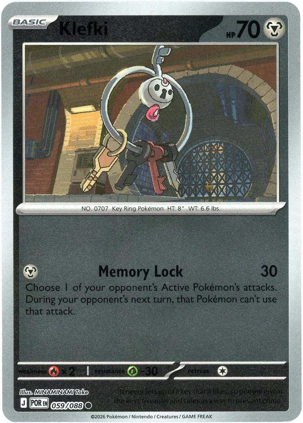 pokemon card klefki Klefki - 110/181 - Common Reverse Holo Card - SM09 Team Up main image 1