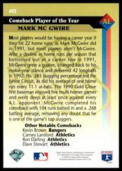 Back | Mark Mcgwire Baseball Cards 1993 Upper Deck