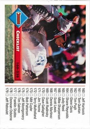 Checklist: 160-238 #254 1993 Donruss Baseball