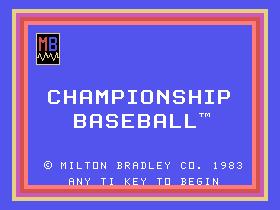 Championship Baseball TI-99