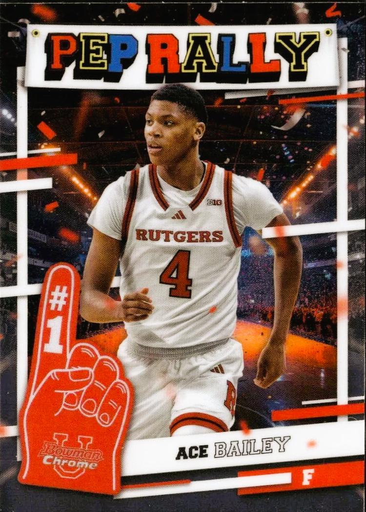 Ace Bailey #PR-1 Basketball Cards 2024 Bowman Chrome University Pep Rally