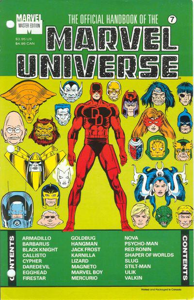 Official Handbook of the Marvel Universe #7 (1991) Comic Books Official Handbook of the Marvel Universe