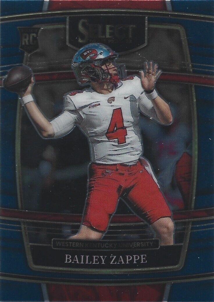 Bailey Zappe #10 Football Cards 2022 Panini Select Draft Picks