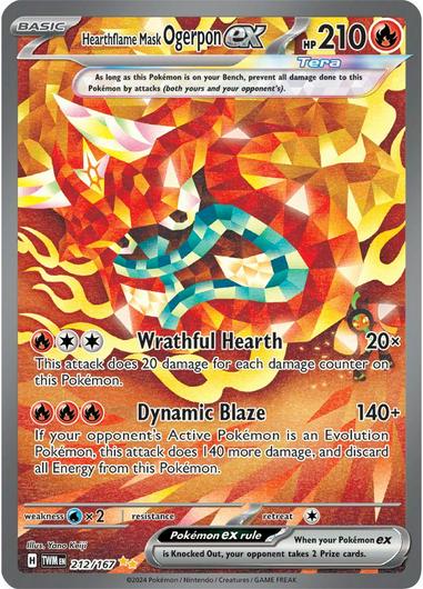Hearthflame Mask Ogerpon ex #212 Cover Art