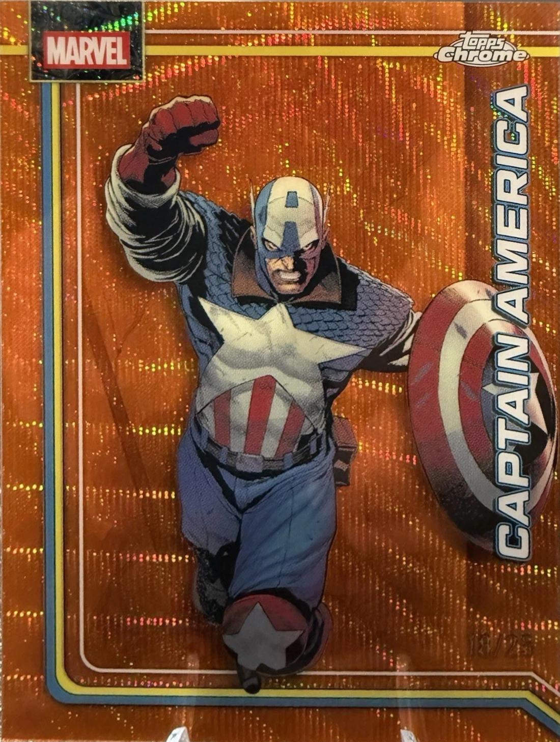Captain America Orange Wave Refractor