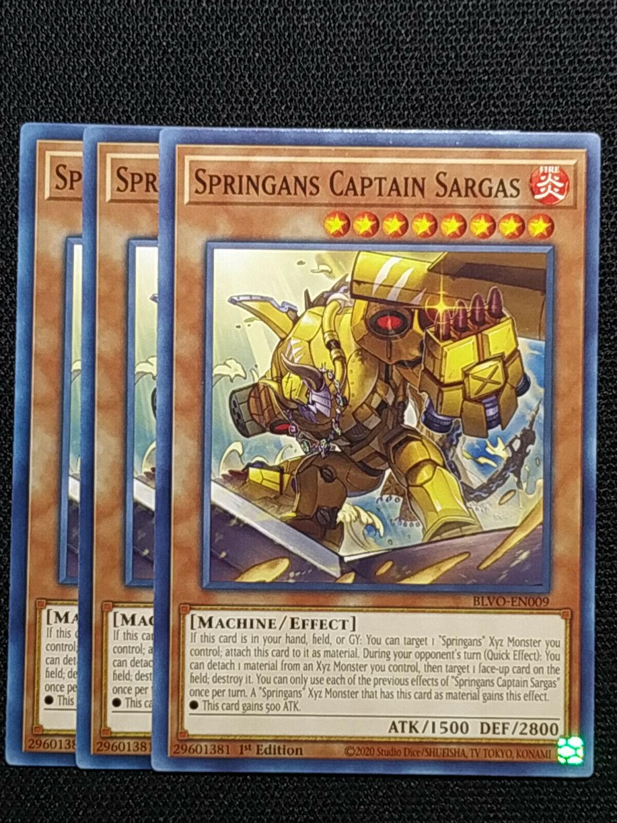 Springans Captain Sargas BLVO-EN009 YuGiOh Blazing Vortex