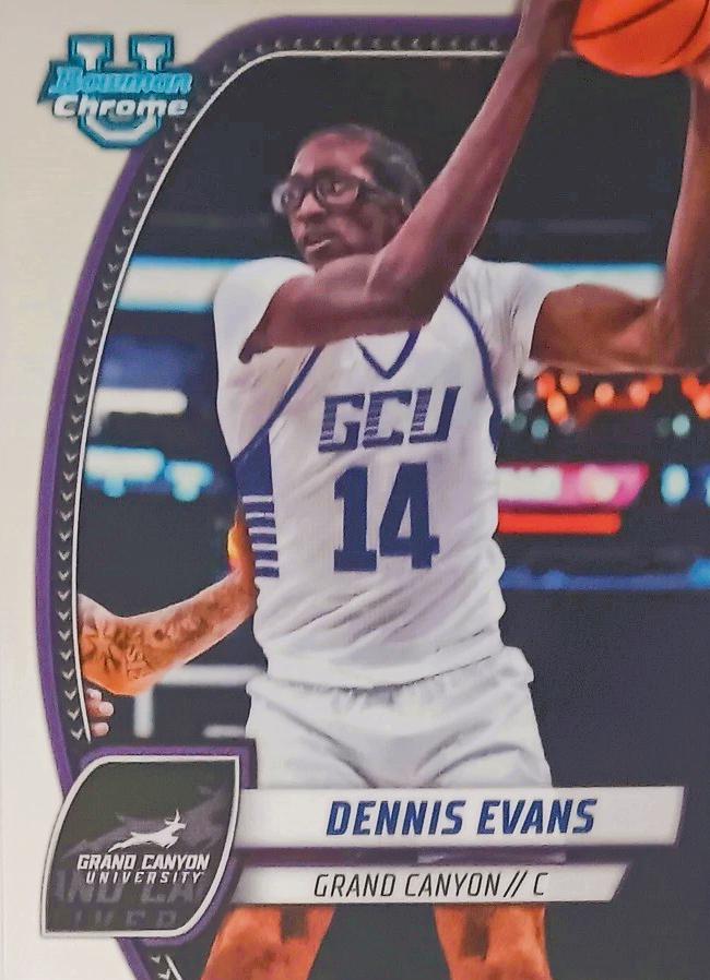 Dennis Evans #89 Basketball Cards 2024 Bowman Chrome University