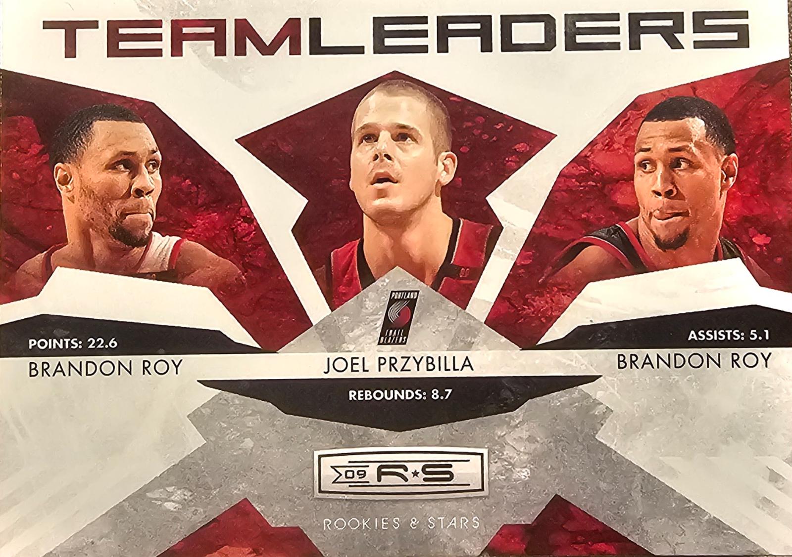 Brandon Roy, Joel Przybilla, Brandon Roy #25 Basketball Cards 2009 Panini Rookies & Stars Team Leaders