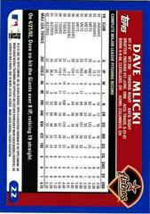 Back Of Card | Dave Mlicki Baseball Cards 2003 Topps