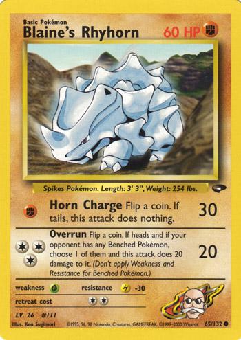 Blaine's Rhyhorn #65 Pokemon Gym Challenge