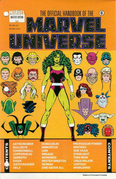 Official Handbook of the Marvel Universe #6 (1991) Comic Books Official Handbook of the Marvel Universe